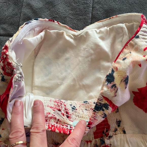 KIMCHI BLUE Strapless Floral Dress Size S Bohemian - Picture 6 of 8